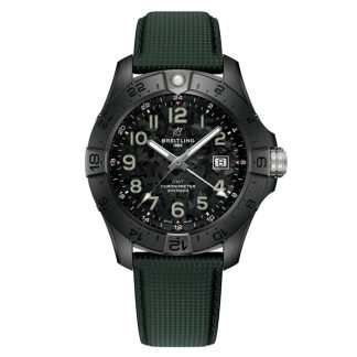 Breitling Avenger Automatic 44 mm Night Mission Orologio da uomo in pelle verde S32320101B1X1