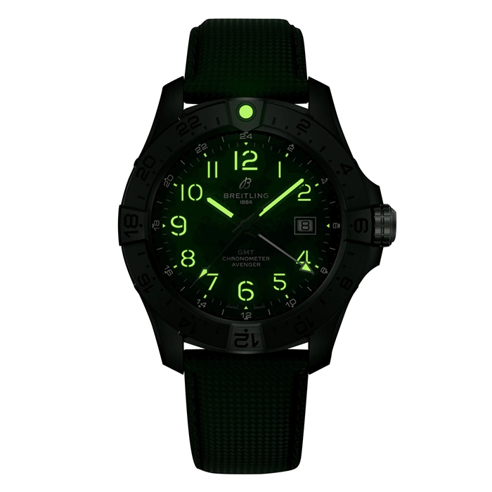 Breitling Avenger Automatic 44 mm Night Mission Orologio da uomo in pelle verde S32320101B1X1 - immagine 5