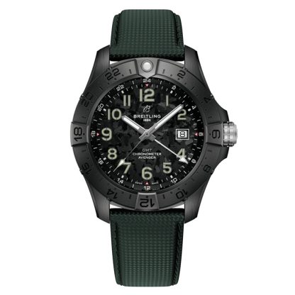Breitling Avenger Automatic 44 mm Night Mission Orologio da uomo in pelle verde S32320101B1X1