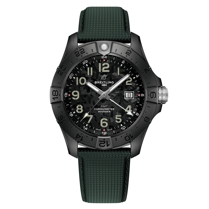 Breitling Avenger Automatic 44 mm Night Mission Orologio da uomo in pelle verde S32320101B1X1