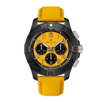 Breitling Avenger B01 Cronografo 44mm Night Mission Orologio da uomo in pelle gialla SB0147101I1X1