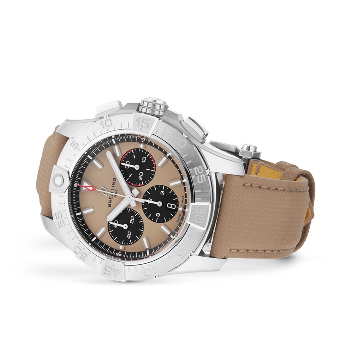 Breitling Avenger B01 Cronografo 44mm Orologio Uomo Pelle Beige AB0147101A1X1 - immagine 3