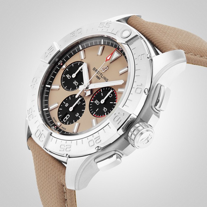 Breitling Avenger B01 Cronografo 44mm Orologio Uomo Pelle Beige AB0147101A1X1 - immagine 5