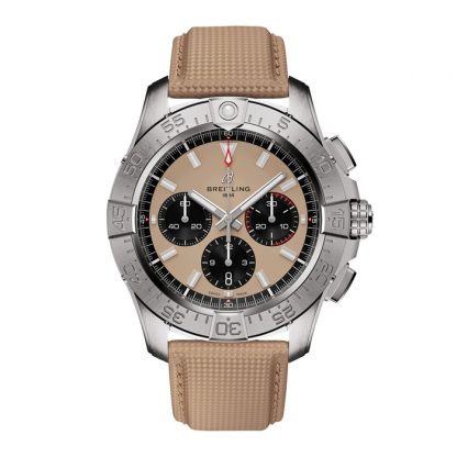 Breitling Avenger B01 Cronografo 44mm Orologio Uomo Pelle Beige AB0147101A1X1
