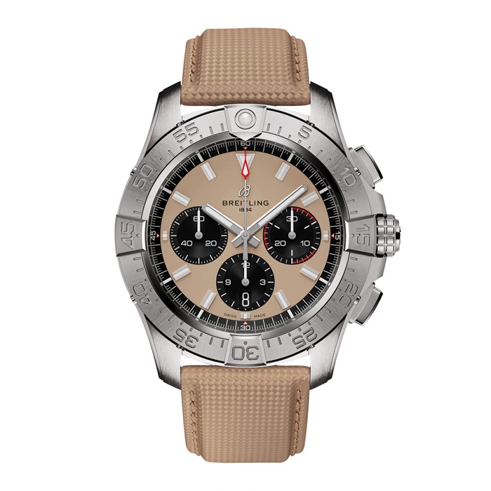 Breitling Avenger B01 Cronografo 44mm Orologio Uomo Pelle Beige AB0147101A1X1