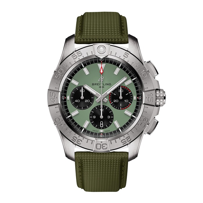 Breitling Avenger Cronografo B01 44 mm Orologio da uomo in pelle verde AB0147101L1X1