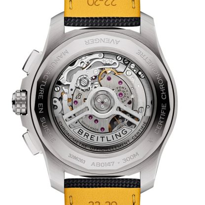 Breitling Avenger Cronografo B01 44mm Orologio da uomo in pelle nera AB0147101B1X1 - immagine 2