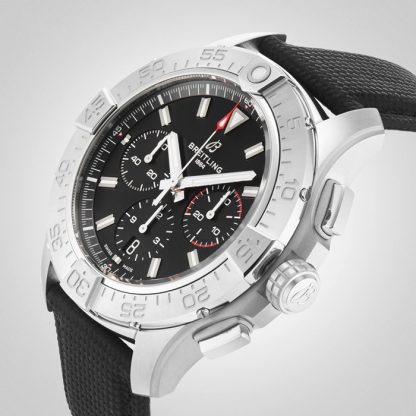 Breitling Avenger Cronografo B01 44mm Orologio da uomo in pelle nera AB0147101B1X1 - immagine 5