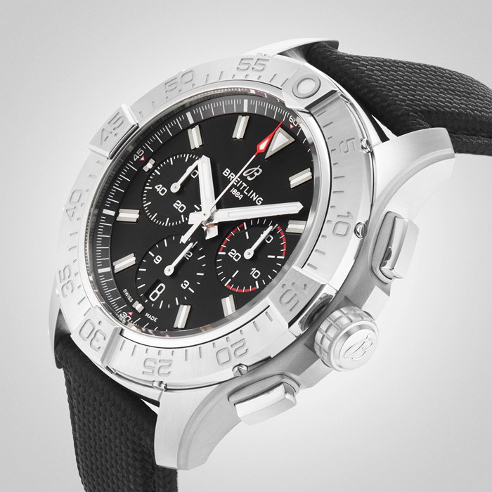 Breitling Avenger Cronografo B01 44mm Orologio da uomo in pelle nera AB0147101B1X1 - immagine 5
