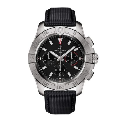 Breitling Avenger Cronografo B01 44mm Orologio da uomo in pelle nera AB0147101B1X1