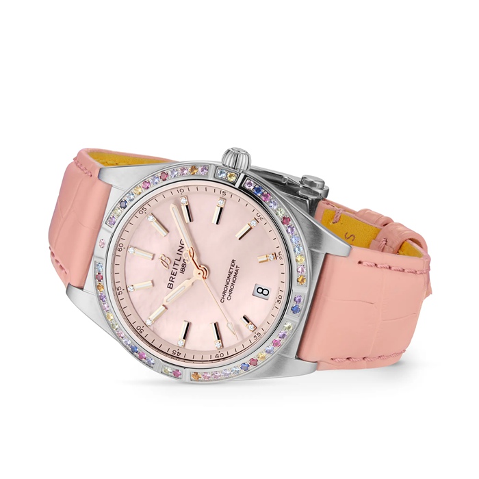 Breitling Chronomat Automatic 36 South Sea Cinturino in pelle rosa Orologio da donna G10380BB1K1P1 - immagine 3
