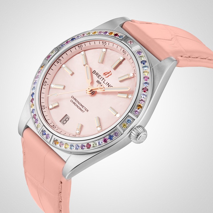 Breitling Chronomat Automatic 36 South Sea Cinturino in pelle rosa Orologio da donna G10380BB1K1P1 - immagine 5