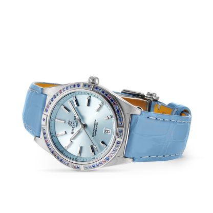 Breitling Chronomat Automatic 36 South Sea Ice Blue Leather Strap Orologio da donna G10380611C1P1 - immagine 3