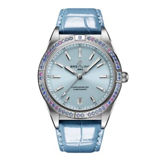 Breitling Chronomat Automatic 36 South Sea Ice Blue Leather Strap Orologio da donna G10380611C1P1
