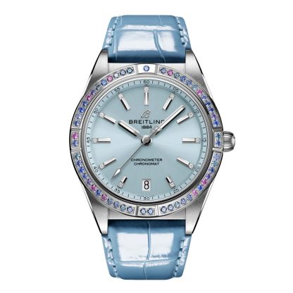 Breitling Chronomat Automatic 36 South Sea Ice Blue Leather Strap Orologio da donna G10380611C1P1