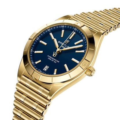 Breitling Chronomat Automatic 36mm Victoria Beckham Limited Edition Ladies Watch Midnight Blue Yellow Gold K103801A1C1K1 - immagine 3