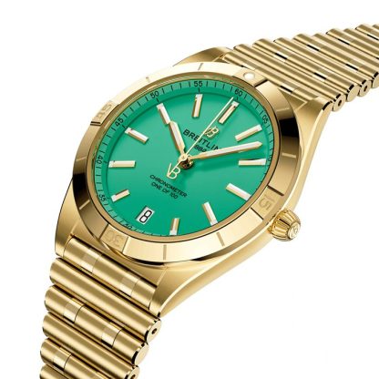 Breitling Chronomat Automatic 36mm Victoria Beckham Limited Edition Ladies Watch menta piperita oro giallo K103801A1L1K1 - immagine 3