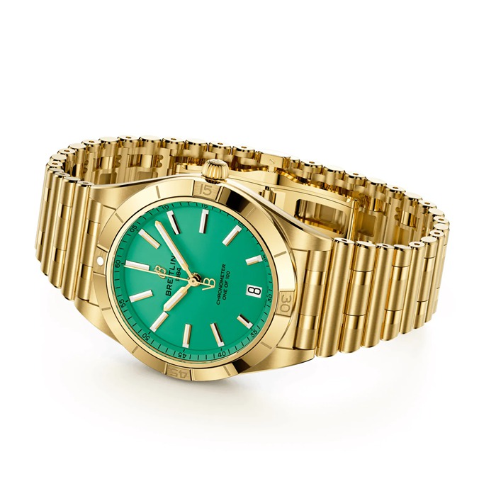 Breitling Chronomat Automatic 36mm Victoria Beckham Limited Edition Ladies Watch menta piperita oro giallo K103801A1L1K1 - immagine 4