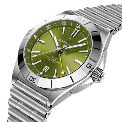 Breitling Chronomat Automatic GMT Giannis Antetokounmpo 40mm Uomo Orologio Verde A32398A11L1A1 - immagine 3