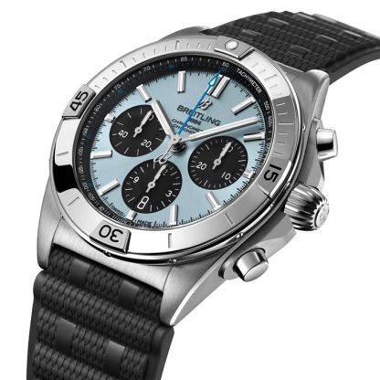 Breitling Chronomat B01 Cronografo 42mm Uomo Orologio in gomma blu PB0134101C1S2 - immagine 3