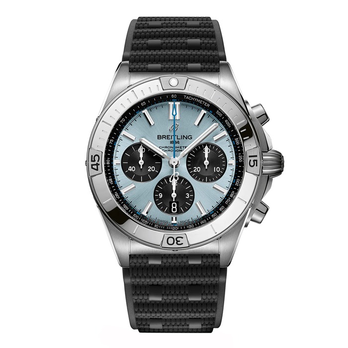 Breitling Chronomat B01 Cronografo 42mm Uomo Orologio in gomma blu PB0134101C1S2