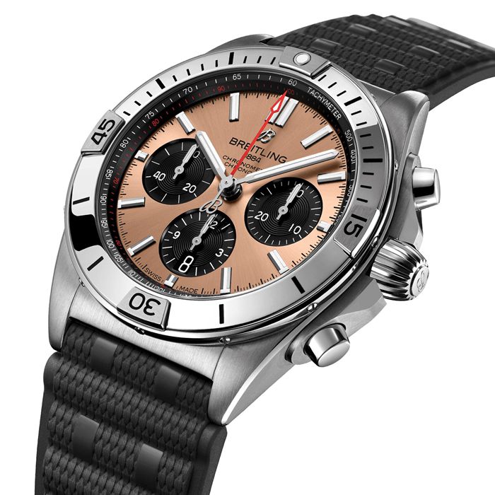 Breitling Chronomat B01 Cronografo 42mm Uomo Orologio in gomma rame AB0134101K1S1 - immagine 3