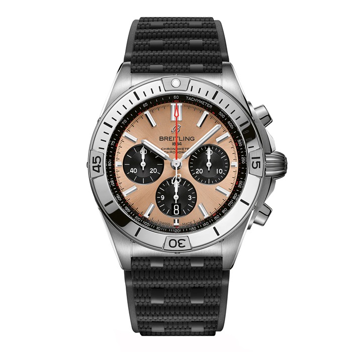 Breitling Chronomat B01 Cronografo 42mm Uomo Orologio in gomma rame AB0134101K1S1