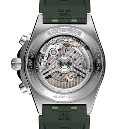 Breitling Chronomat B01 Cronografo 42mm Uomo Orologio in gomma verde AB0134101L2S1 - immagine 2