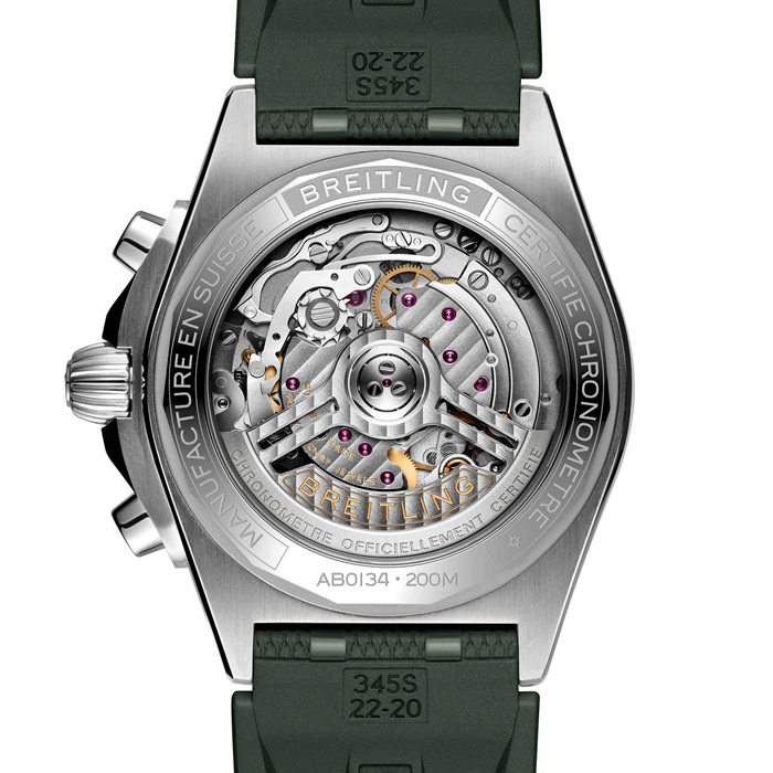 Breitling Chronomat B01 Cronografo 42mm Uomo Orologio in gomma verde AB0134101L2S1 - immagine 2