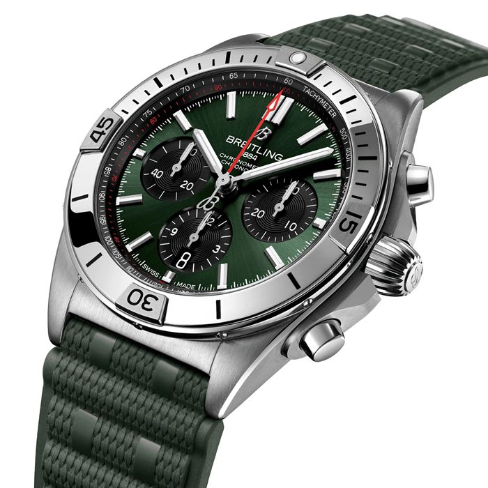 Breitling Chronomat B01 Cronografo 42mm Uomo Orologio in gomma verde AB0134101L2S1 - immagine 3