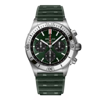 Breitling Chronomat B01 Cronografo 42mm Uomo Orologio in gomma verde AB0134101L2S1