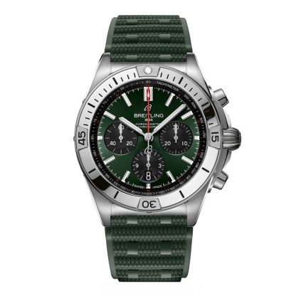 Breitling Chronomat B01 Cronografo 42mm Uomo Orologio in gomma verde AB0134101L2S1