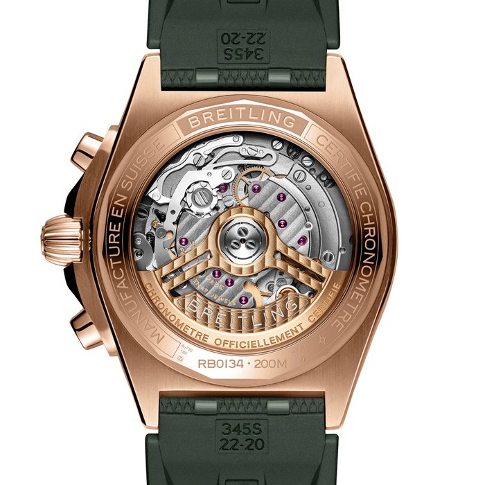 Breitling Chronomat B01 Cronografo 42mm Uomo Orologio in gomma verde RB0134101L1S1 - immagine 2