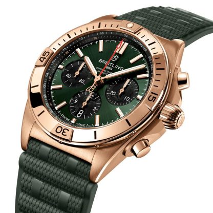 Breitling Chronomat B01 Cronografo 42mm Uomo Orologio in gomma verde RB0134101L1S1 - immagine 3