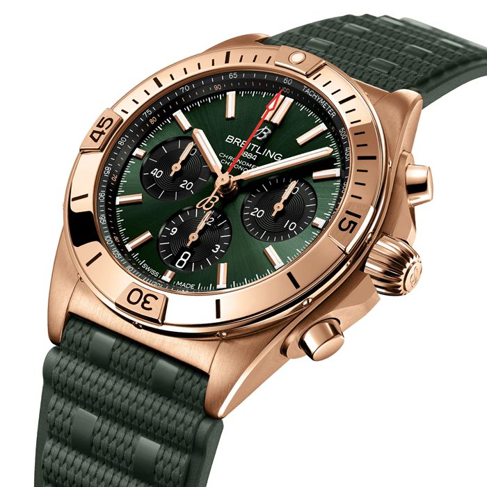 Breitling Chronomat B01 Cronografo 42mm Uomo Orologio in gomma verde RB0134101L1S1 - immagine 3