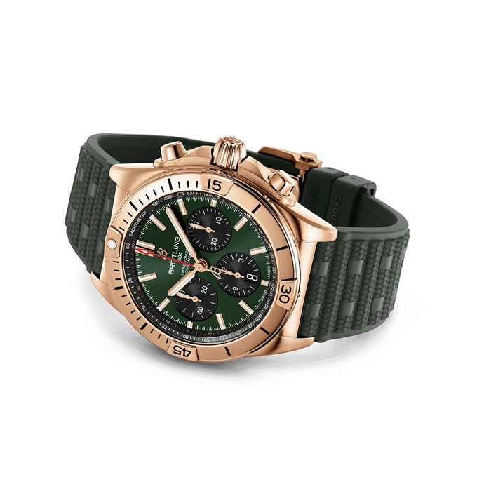 Breitling Chronomat B01 Cronografo 42mm Uomo Orologio in gomma verde RB0134101L1S1 - immagine 4