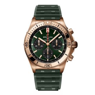 Breitling Chronomat B01 Cronografo 42mm Uomo Orologio in gomma verde RB0134101L1S1