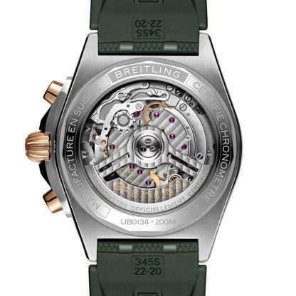 Breitling Chronomat B01 Cronografo 42mm Uomo Orologio in gomma verde UB0134131L1S1 - immagine 2