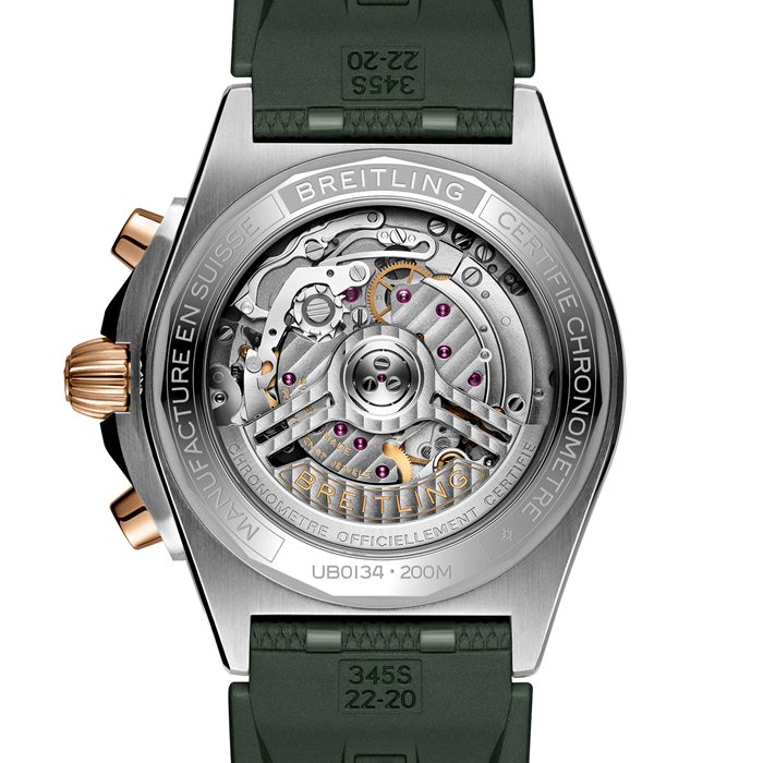 Breitling Chronomat B01 Cronografo 42mm Uomo Orologio in gomma verde UB0134131L1S1 - immagine 2