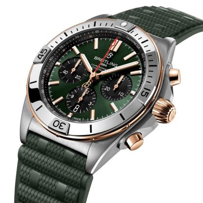 Breitling Chronomat B01 Cronografo 42mm Uomo Orologio in gomma verde UB0134131L1S1 - immagine 3