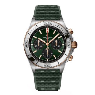 Breitling Chronomat B01 Cronografo 42mm Uomo Orologio in gomma verde UB0134131L1S1