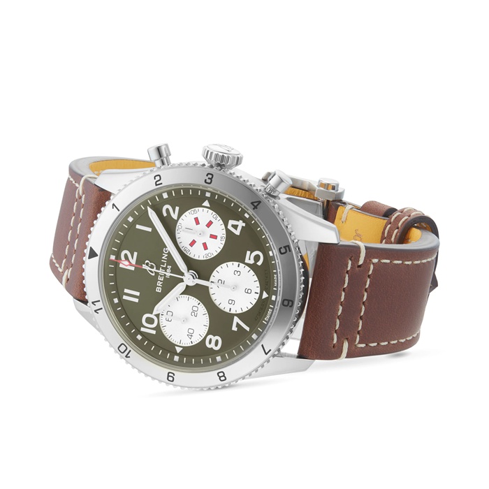 Breitling Classic AVI Cronografo 42 Curtiss P-40 Warhawk Orologio con cinturino in pelle A233802A1L1X1 - immagine 4