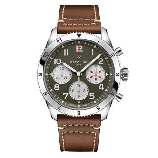 Breitling Classic AVI Cronografo 42 Curtiss P-40 Warhawk Orologio con cinturino in pelle A233802A1L1X1