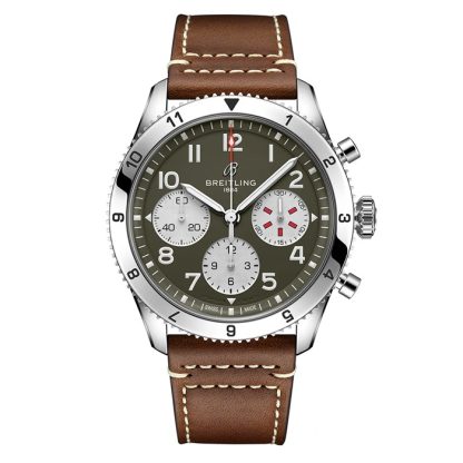 Breitling Classic AVI Cronografo 42 Curtiss P-40 Warhawk Orologio con cinturino in pelle A233802A1L1X1
