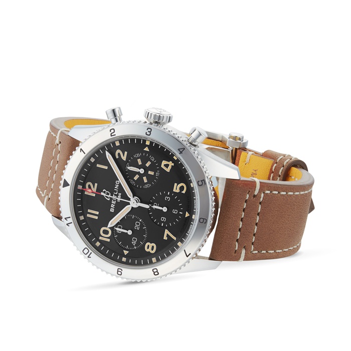 Breitling Classic AVI Cronografo 42 P-51 Mustang Cinturino in pelle Orologio A233803A1B1X1 - immagine 4