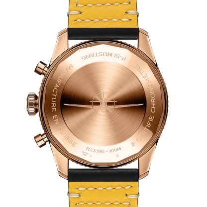 Breitling Classic AVI Cronografo 42 P-51 Mustang Cinturino in pelle oro rosso 18 carati Orologio R233801A1B1X1 - immagine 2