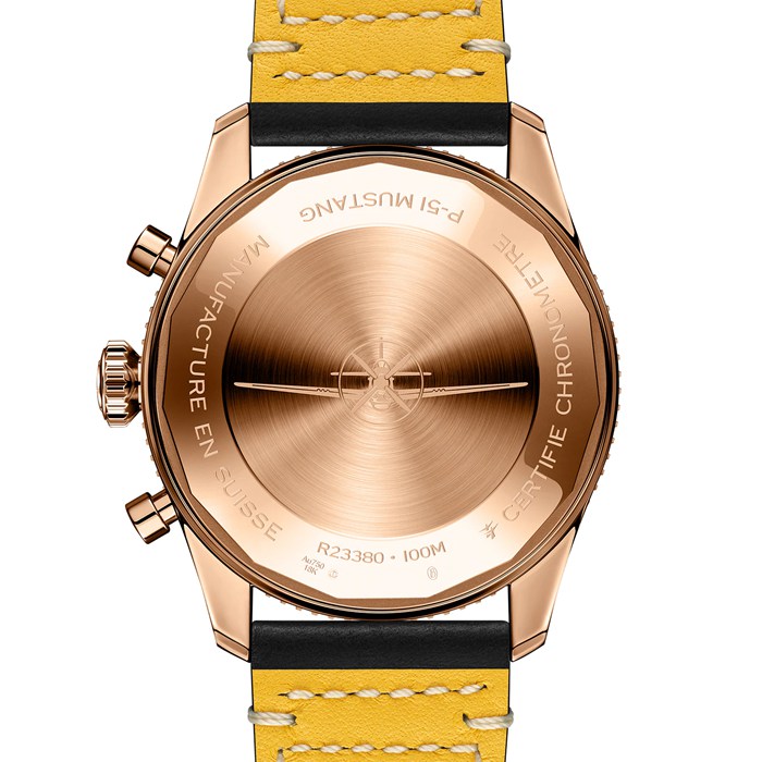Breitling Classic AVI Cronografo 42 P-51 Mustang Cinturino in pelle oro rosso 18 carati Orologio R233801A1B1X1 - immagine 2