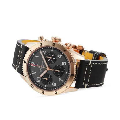 Breitling Classic AVI Cronografo 42 P-51 Mustang Cinturino in pelle oro rosso 18 carati Orologio R233801A1B1X1 - immagine 4