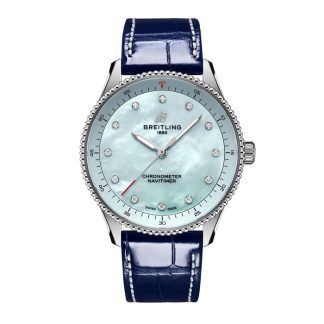 Breitling Navitimer 32mm Orologio da donna Madreperla Blu Alligatore A77320171C1P1