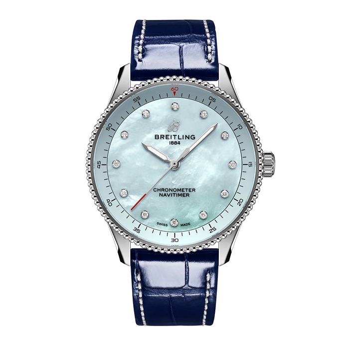 Breitling Navitimer 32mm Orologio da donna Madreperla Blu Alligatore A77320171C1P1